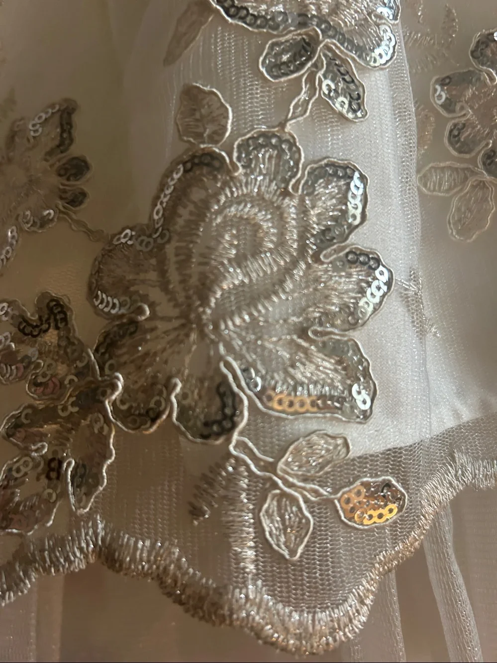American Princess Ivory Embroidered Floral Tulle Dress